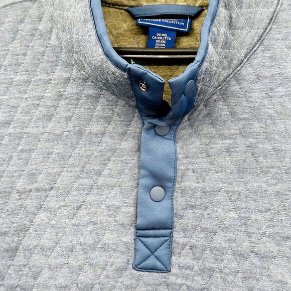 Wilkens Bros Heritage Collection Sweater Mens Size XXL Blue 1/4 Snap Quilted - Picture 6 of 7